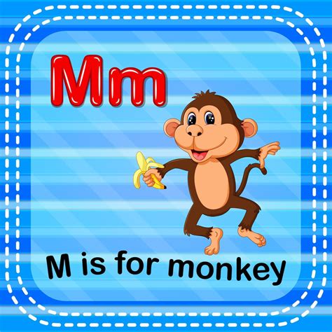 Flashcard Letter M Is For Monkey 10287940 Vector Art At Vecteezy