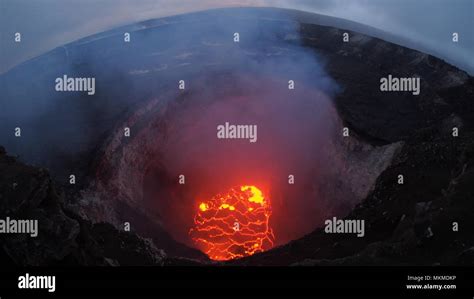 View Inside The Kilauea Volcano Summit Lava Lake Showing A Significant