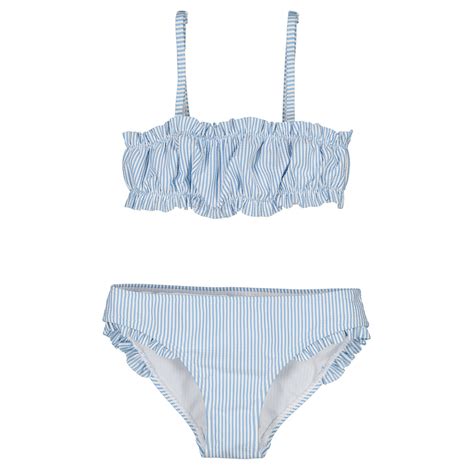Bikini A Rayas Rayas Crudo Azul La Redoute Collections La Redoute