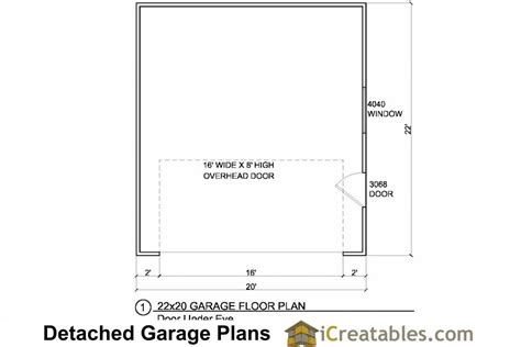 22x20 Garage Plans | iCreatables.com | Garage plans, How to plan, Garage