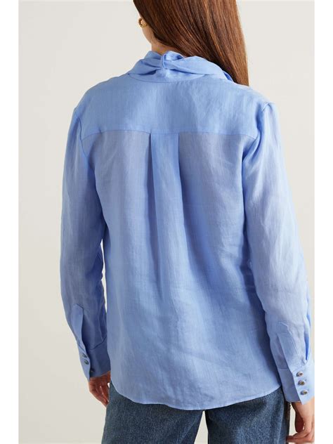 Zimmermann Pussy Bow Ramie Blouse Net A Porter