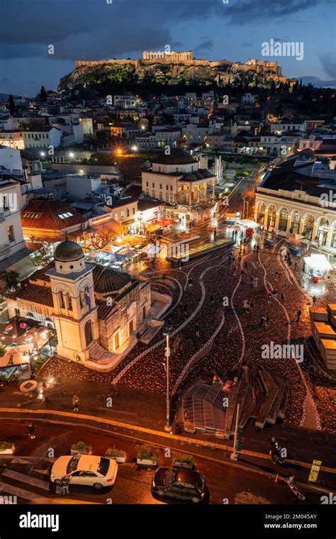 View Over The Old Town Of Athens With Panagia Pantanassa Church