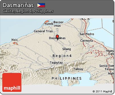 Free Shaded Relief Panoramic Map of Dasmariñas