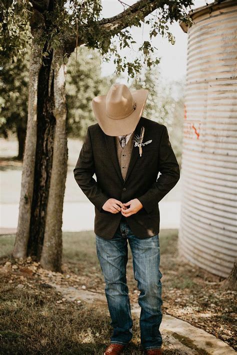 Groom Was In A Cowboy Hat Starched Jeans And His Cowboy Hat The