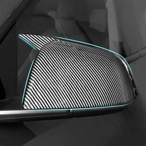 Rétroviseur de voiture en fibre de carbone coque décorative brillante