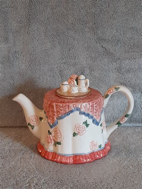 Teapot Fitz And Floyd Teapot Tea Time Teapot Tea For Two Teapot Floral