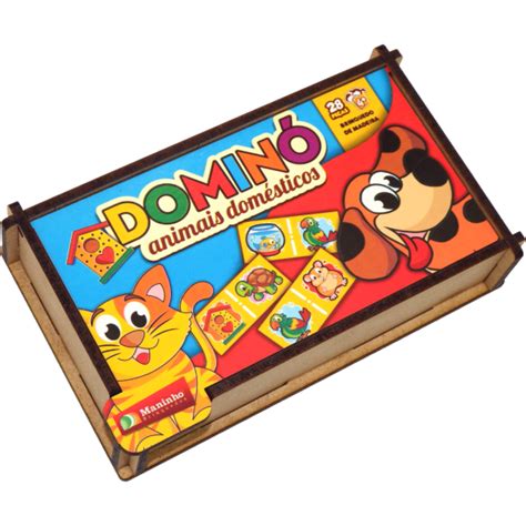 Domin Animais Dom Sticos Jogos Maninho Brinquedos