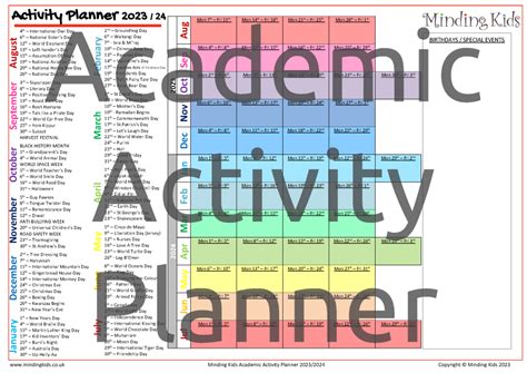 Academic activity planner