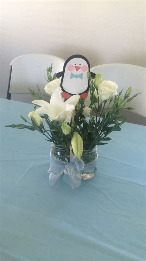 Penguin Center Pieces Penguin Baby Showers Baby Shower Shower