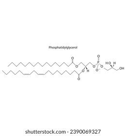 Diagram Showing Schematic Molecular Structure Phosphatidylglycerol