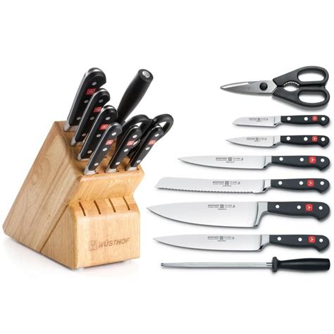 Wusthof Classic 9 Piece Promo Knife Block Set Natural Bbqguys