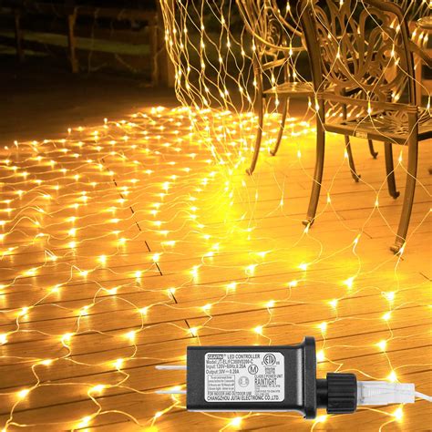 Rosnek Upgraded Outdoor Net Mesh String Lights Waterproof Low Voltage