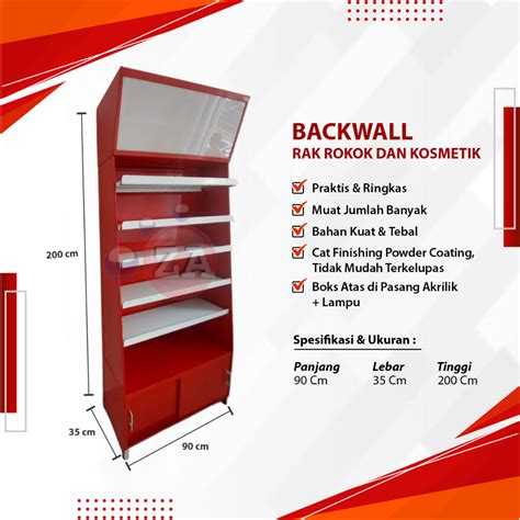 Jual Backwall Rak Display Roko Kosmetik Minimarket Belakang Meja Kasir