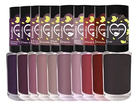 Kit 10 Esmaltes Sou Vegan Tons De Nude Mais Vendidos Vegano MercadoLivre