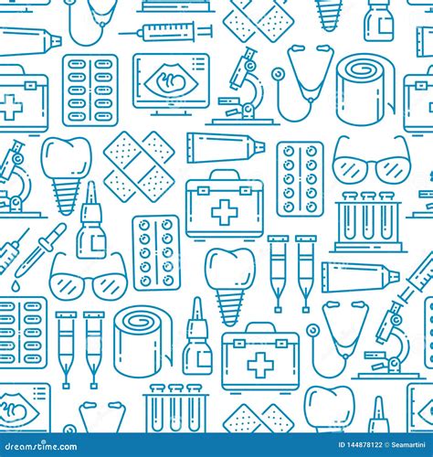 Modello Medico Con Lo Stetoscopio, Pillole, Siringa Illustrazione