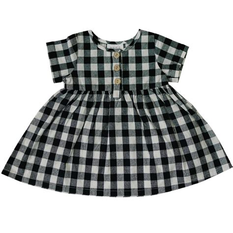 Black White Checkered Dress Roe Cru