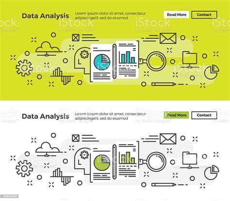 Modern Flat Line Design Concept Of Data Analysis Stock Illustration Download Image Now