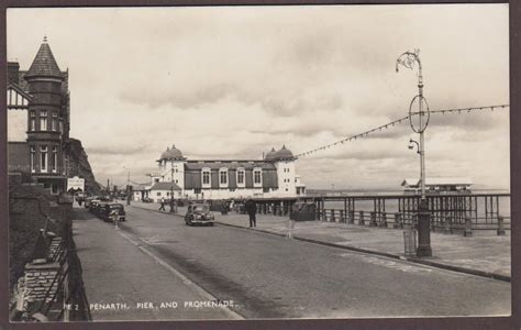 Vintage Penarth Pier And Promenade 1950s Glamorgan Wales Postcard