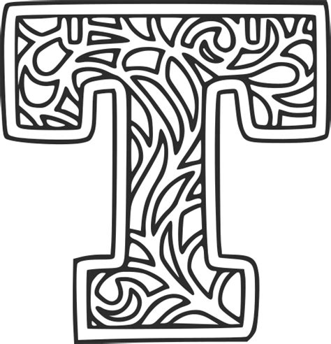 Printable Adult Coloring Pages Letter T