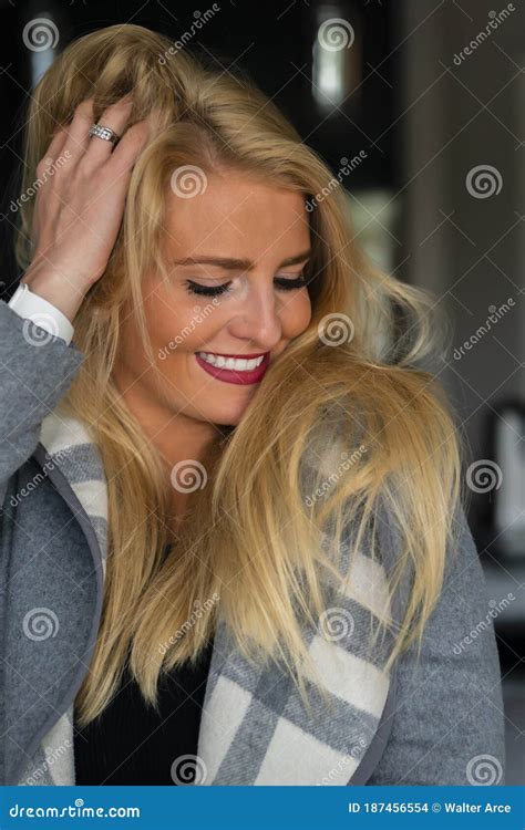 Gorgeous Blonde Model Enjoying A Day At Home Before Work Stock Photo Image Of Model