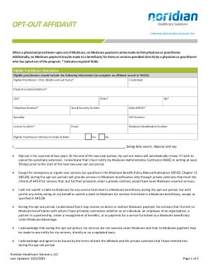 Fillable Online Opt Out Affidavit Form Opt Out Affidavit Form Fax