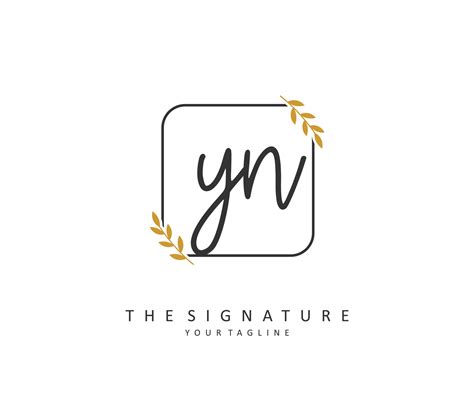 Y N YN Initial Letter Handwriting And Signature Logo A Concept