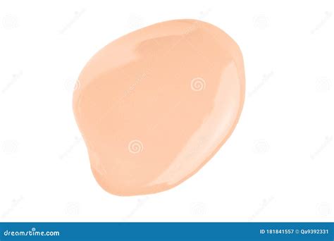 Nude Peach Liquid Concealer Smear Smudge Isolated On White Makeup Beige Liquid Foundation Drop