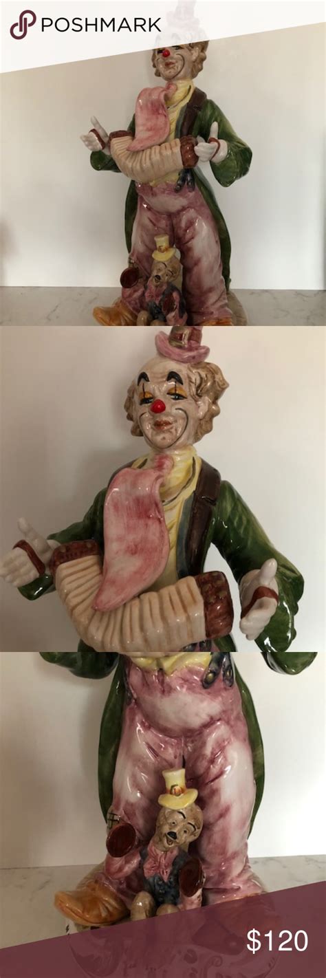 Capodimonte Large Clown Porcelain Figurine Rare Porcelain Painting