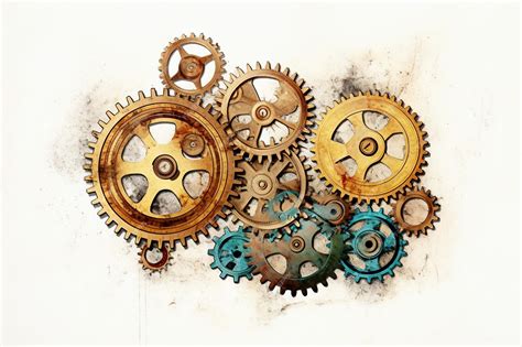 Premium Photo Metallic Steampunk Cogs Illustration