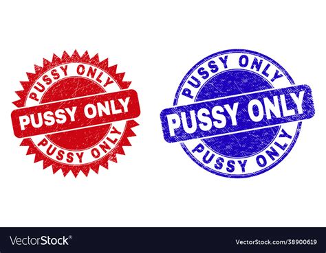 Pussy Only Round And Rosette Stamp Seals Vector Image