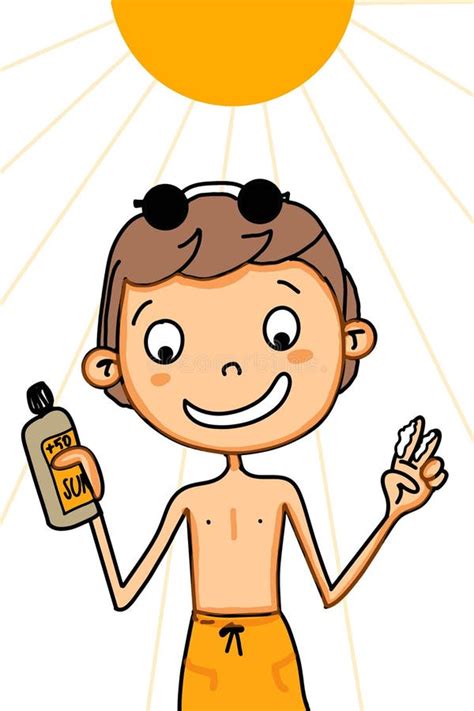 Cute Girl Applying Sunscreen Stock Illustrations 38 Cute Girl