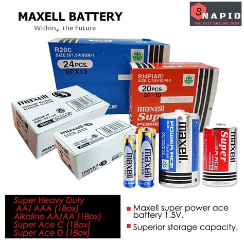 Battery AA AAA Maxell Alkaline 1Box 40Pcs Maxell Super Ace C 1Box