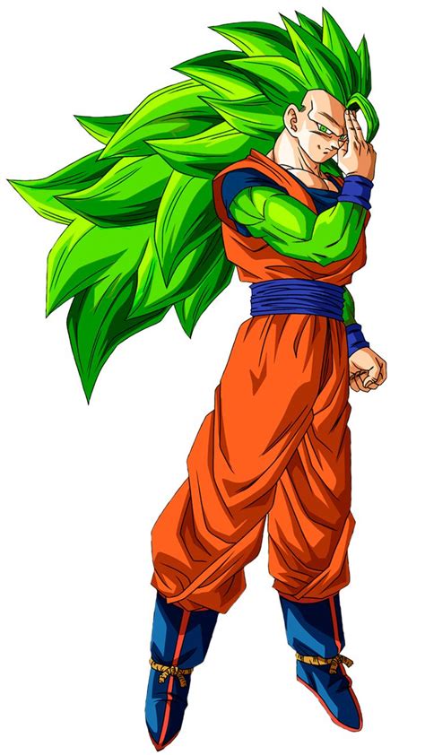 A Cartoon Character With Green Hair And Blue Pants Holding His Hands