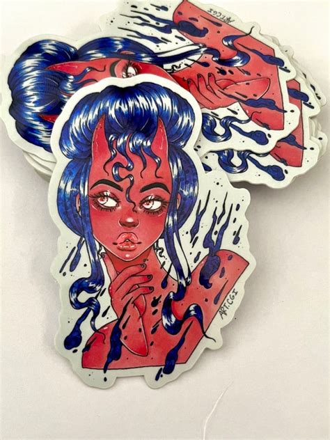 Devil Babe Halo Graphic Vinyl Sticker Etsy