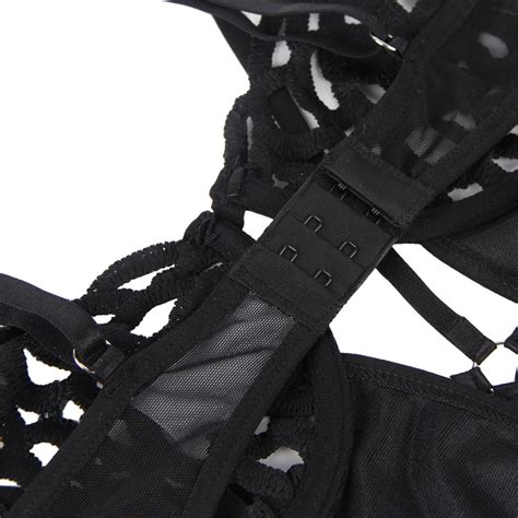 ODM Plus Size Black Lace Splicing Exquisite Hollow Out Sexy Lingerie