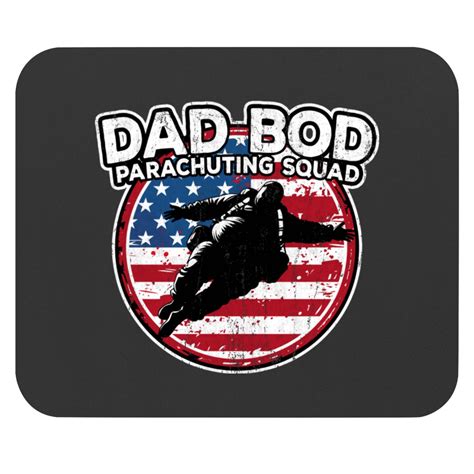 Dad Bod Parachuting Squad Skydiver Dad Us Flag Fathers Day Ts Mouse