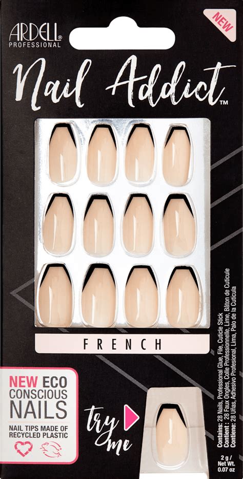 ARDELL Künstliche Nägel Nail Addict French Noir 24 St dauerhaft