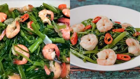 mudah membuat cah kangkung udang menu praktis  rasa