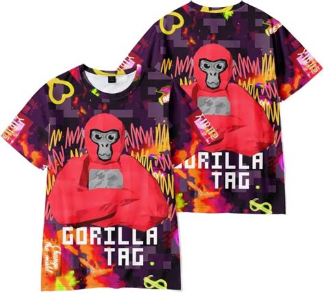 Adult Games Gorilla Tag T-Shirt Monke Merch Short Sleeve for Men Gorilla Tag Merch Kids Gorilla ...