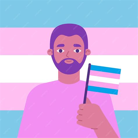 Premium Vector | Transgender man holding pride flag pride month
