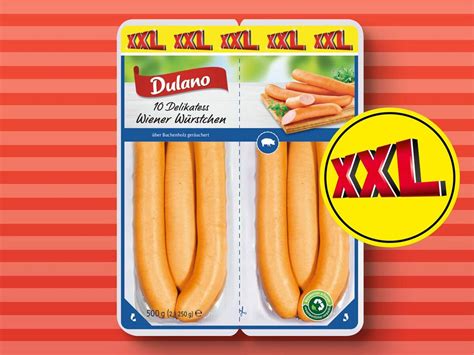 Dulano Delikatess Wiener Würstchen XXL 2x 250 g von Lidl ansehen