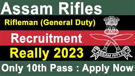 Assam Rifleman Sports Quota Recruitment Really 2023 Apply Now