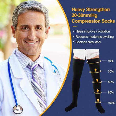 Thigh High Compression Socks 20 30 Mmhg Compression Stockings Thigh High Socks For Men Swelling