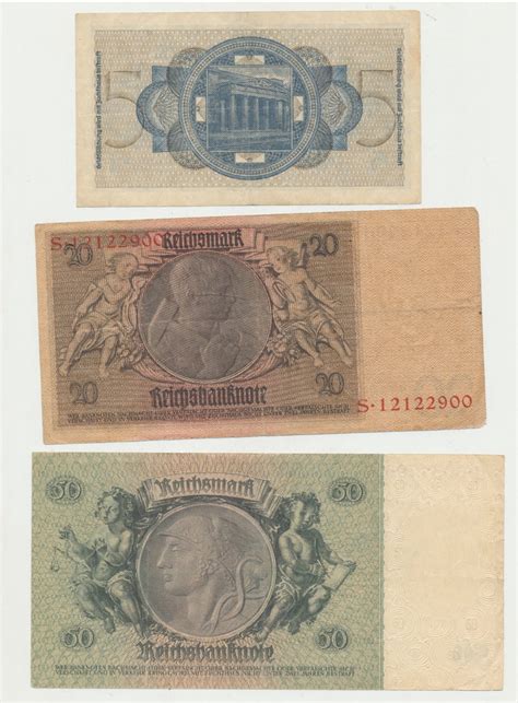 Banknoten Reichsbanknoten Reichsmark Um