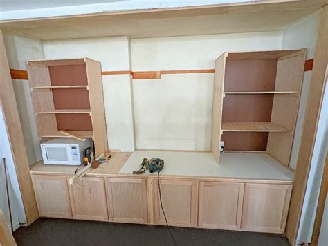 Diy Built In Entertainment Center Little Vintage Cottage