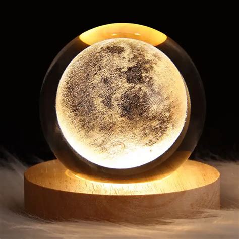 levitating moon lamp aesthetic home decor glowing moon lamp   wood
