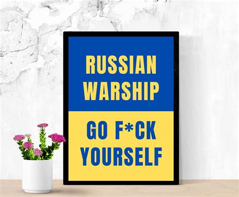 Russian Warship Go Fuck Yourself Printable Poster Slava Etsy