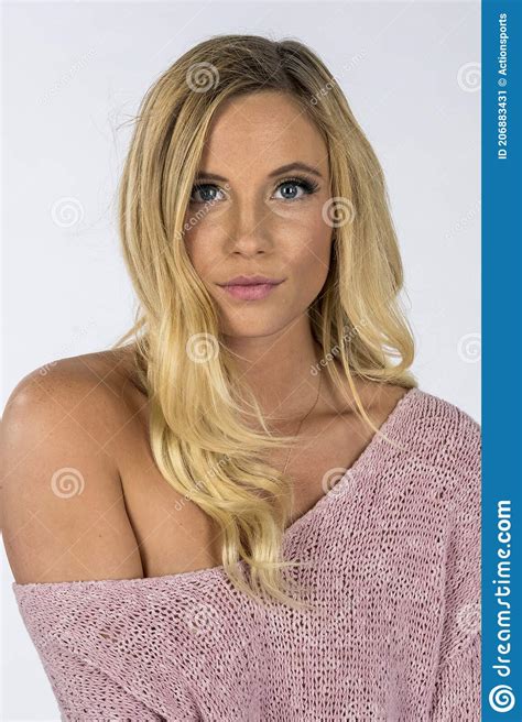 Beautiful Blonde Model Posing In A Studio Environment Stock Image Image Of Confident Model