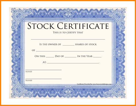 9+ Free Stock Certificate Template Word | Marlows Jewellers regarding ...