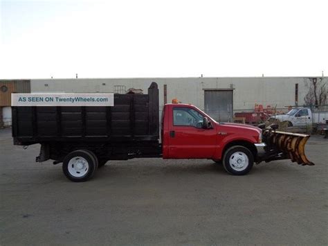 2002 Ford F550 4x4 Landscaping Dump Truck Snow Plow